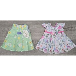 2 Bordino Baby Girl Hand Smocked Floral Spring Easter Dress Size 6 Months